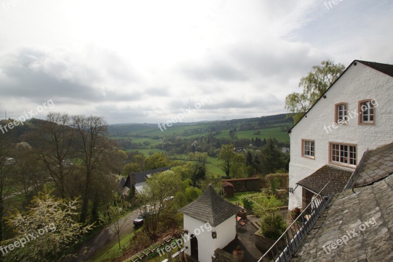 Eifel View Kronenburg Castle Wall Landscape Nature