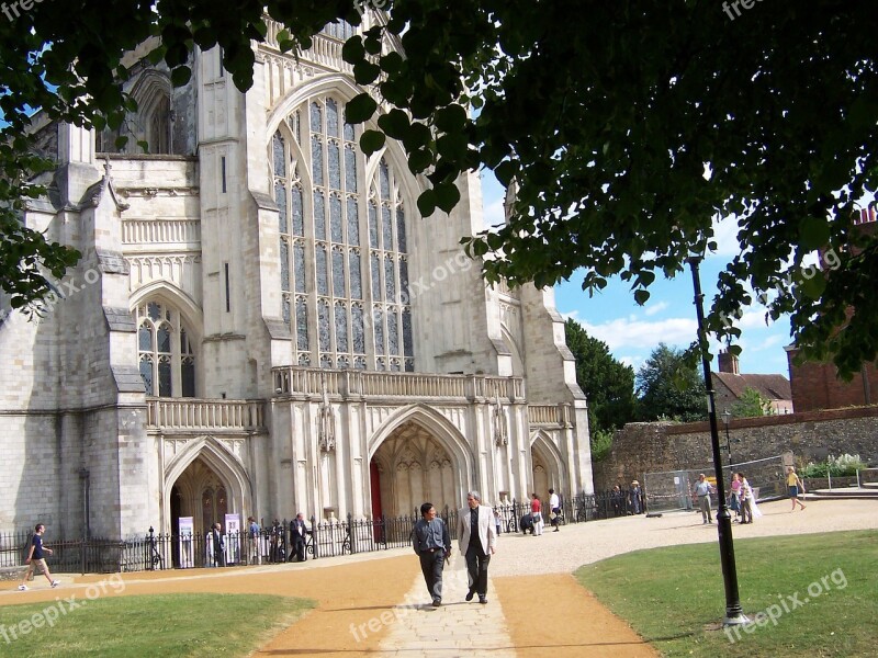 Winchester Cathedral Winchester Summertime England Stone