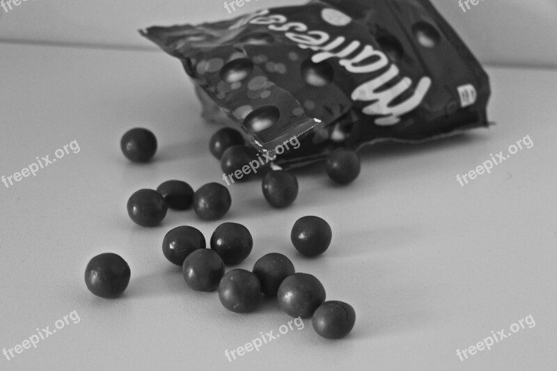 Chocolate Balls Food Black White Free Photos