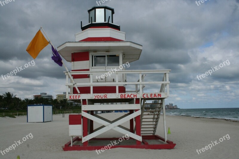 Bay Watch Miami Beach Florida Beach Waterfront