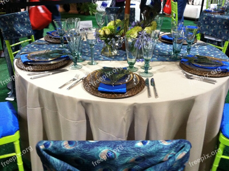 Place Setting Blue Table Setting Patio Elegant