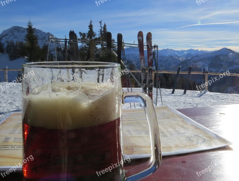 Beer Ski Ski Holiday Leisure Wintry