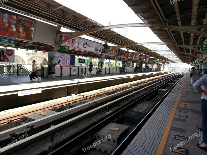 Railway Station Bts Platform Bkk Bangkok