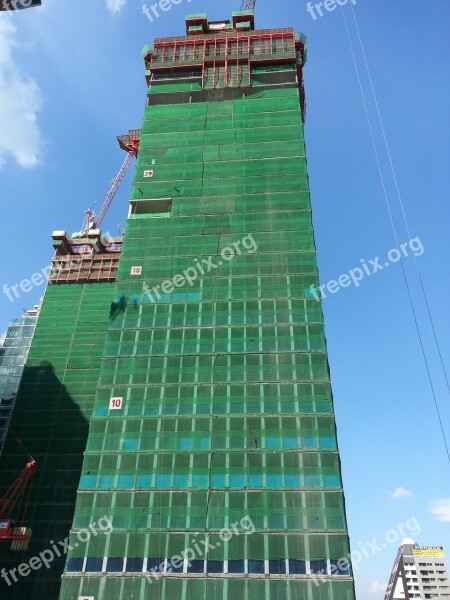 Construction Building Site View Bangkok Free Photos