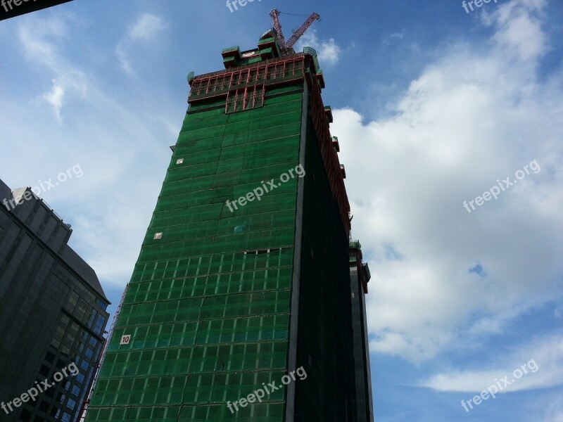 Construction Site View Building Bangkok Free Photos