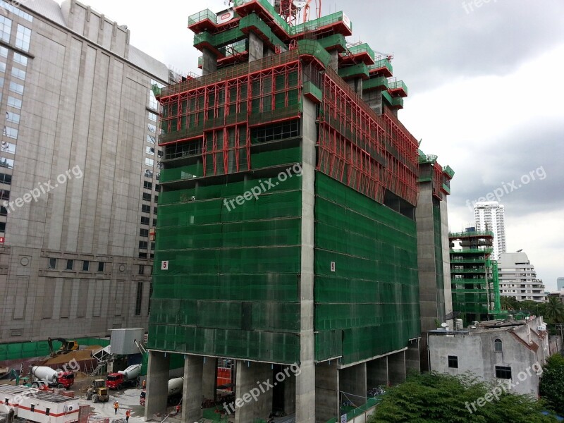 Construction Building Site View Bangkok Free Photos