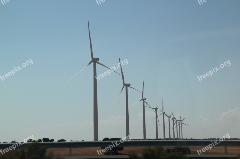 Wind Turbines Windmills Technology Modern Landscape Free Photos