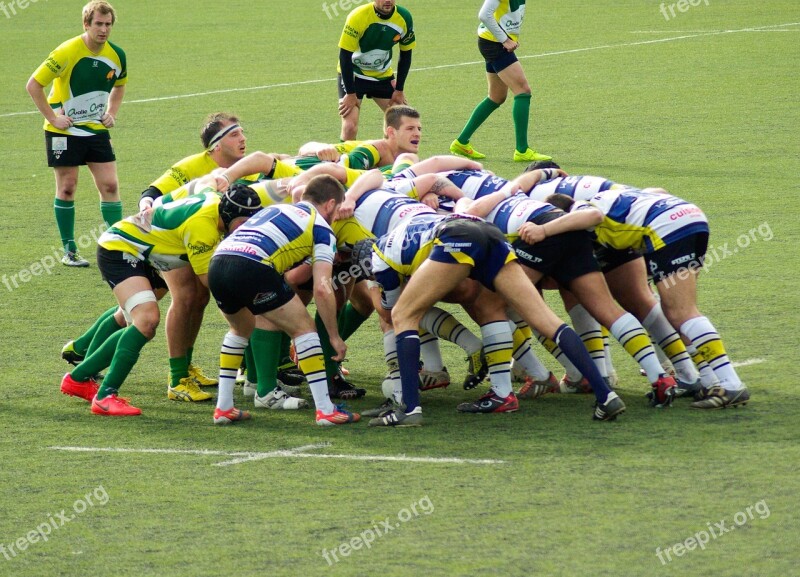 Rugby Melee Players Match Free Photos