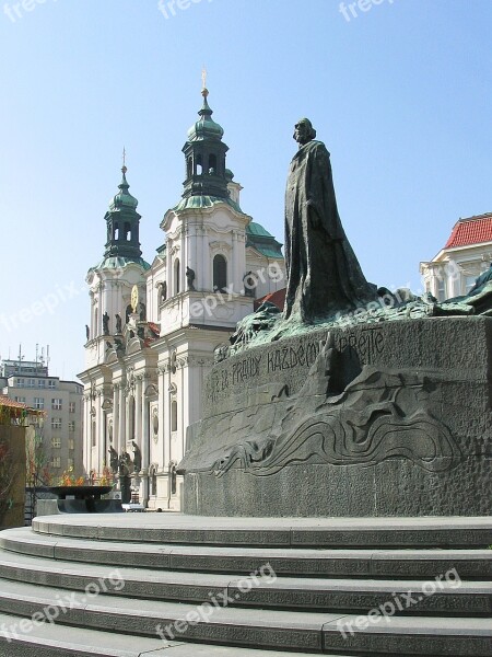 Prague Hus Monument Jan Hus Tourism Capital