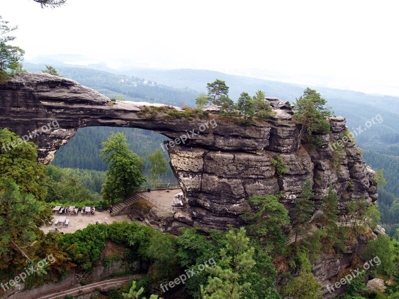 Czech Switzerland Pravcice Gate Rocks Monument Czech Republic