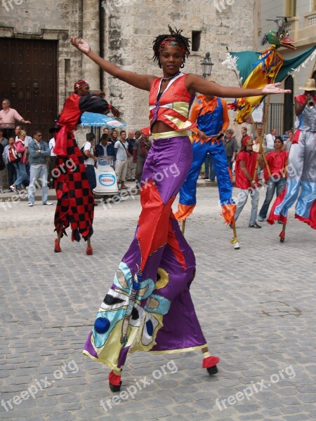 Cuba Havana Dancer Square Stilts