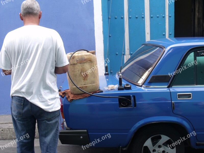 Cuba Refueling Car Free Photos