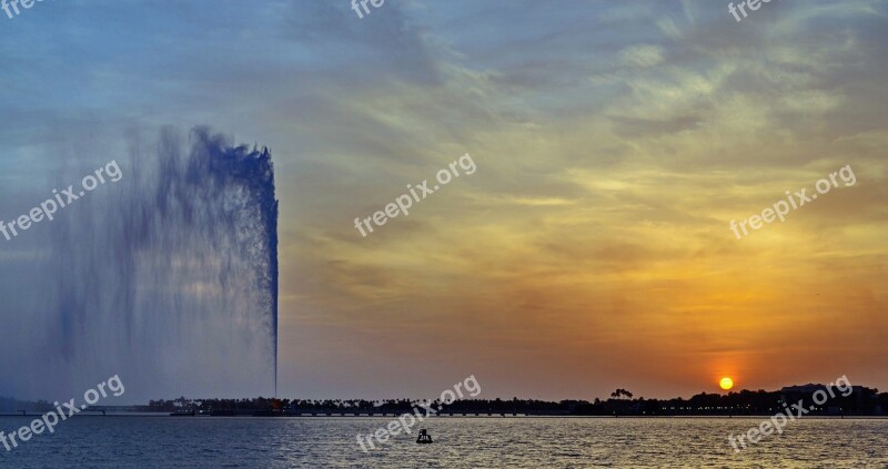 Jeddah Saudi Arabia Sea Corniche Fountain