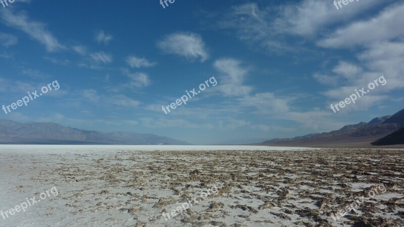 America Death Valley Salt Flat Bath Water Holiday