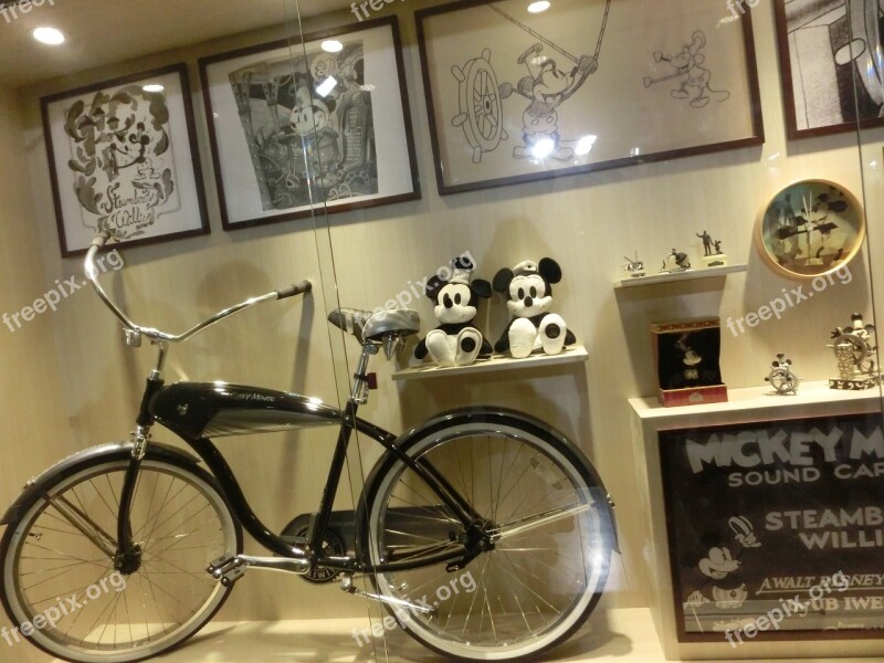 Mickey Exhibition Bicycle Anniversary Free Photos