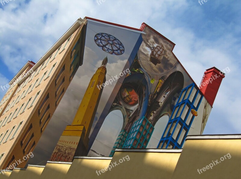 Wall Painting Multistory House Art Illusion Kotka