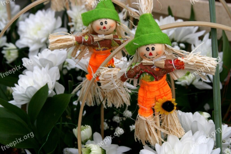 Scarecrow Couple Flower White Spring