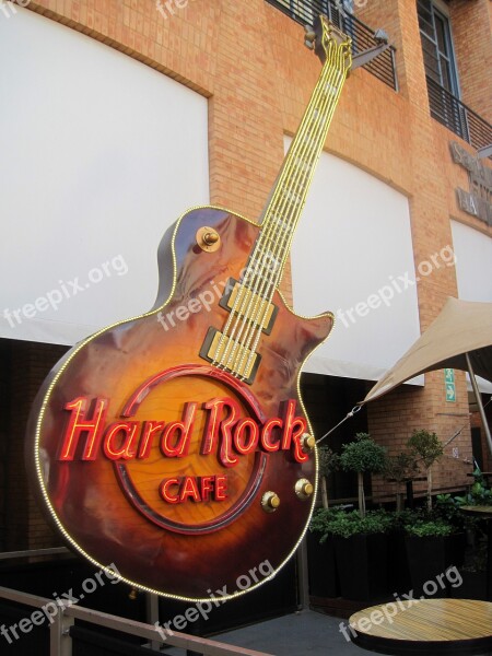 Hard Rock Cafe Sandton Ornamental Guitar Guitar Emblem Café