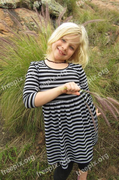 Little Girl Child Childhood Nature Happiness