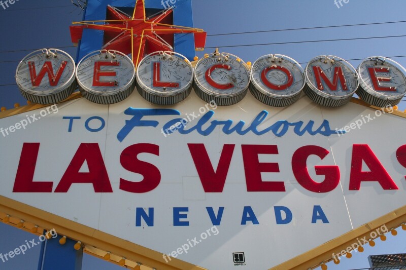 Sign Las Vegas City Welcome Usa