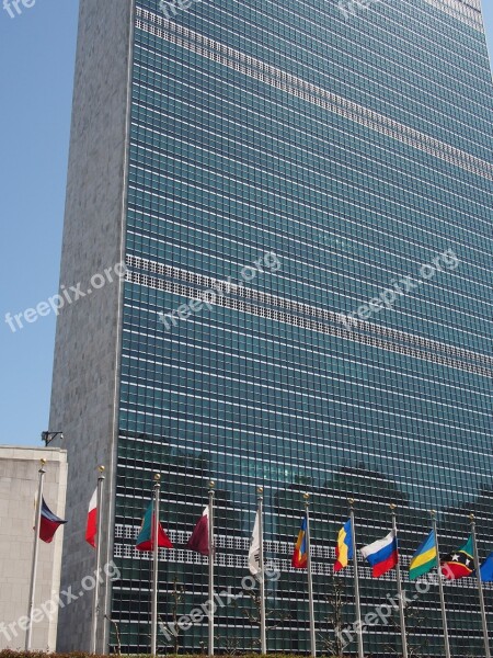 United Nations Building Architecture Politics Flag