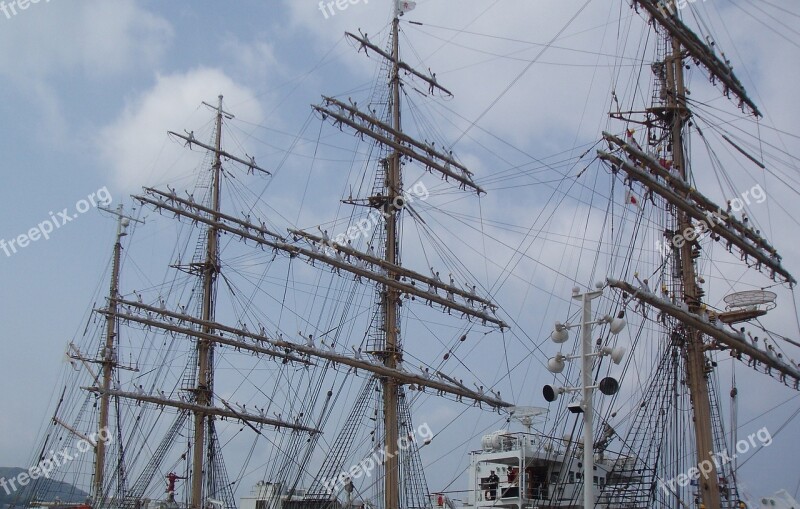 Sailors Rigging Sailing Ship Maritime Free Photos