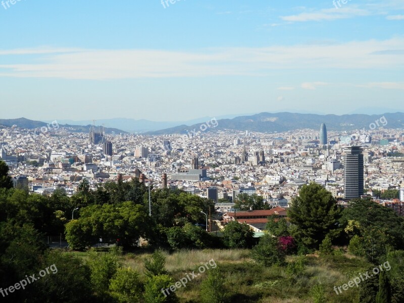 Architecture Buildings City Barcelona View