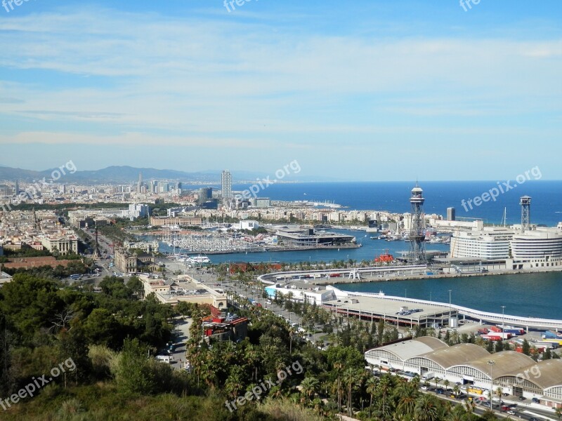 Architecture Buildings City Barcelona View