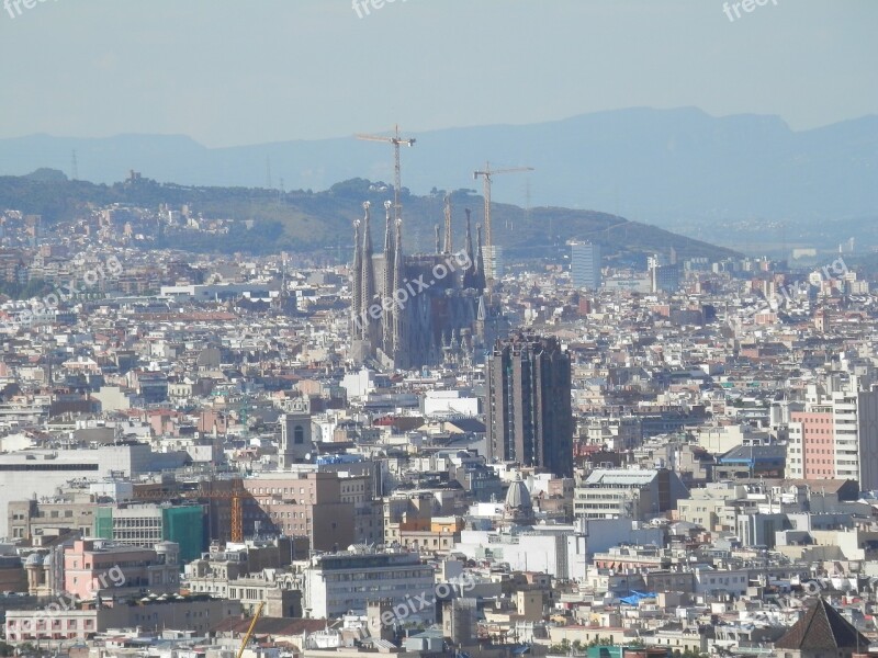 Architecture Buildings City Barcelona View