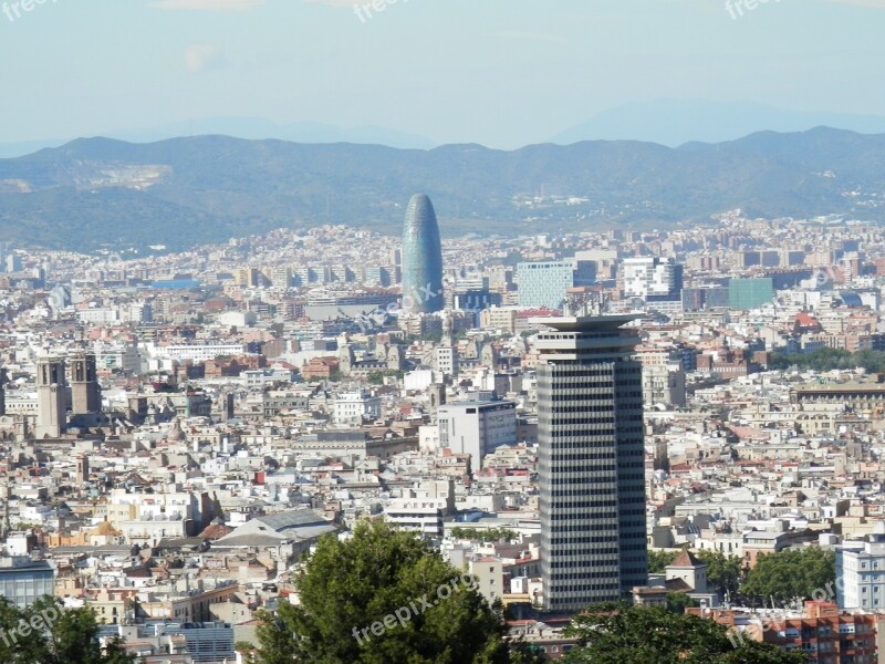 Architecture Buildings City Barcelona View