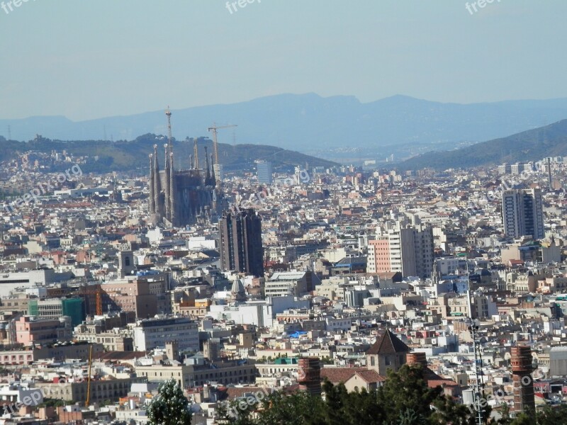 Architecture Buildings City Barcelona View