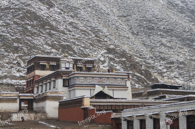 Northwest In Tibetan Areas Pull Flutter Shocked Temple Free Photos