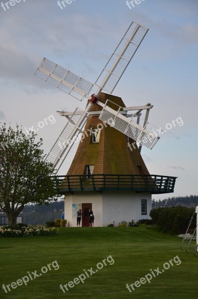 Windmill Outdoor Grass Rural Countryside