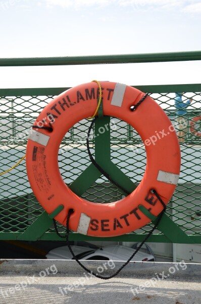 Life Ring Buoy Orange Cruise Tourism