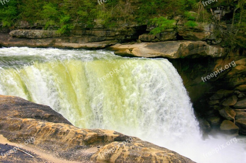 Waterfall River Water Landscape Natural