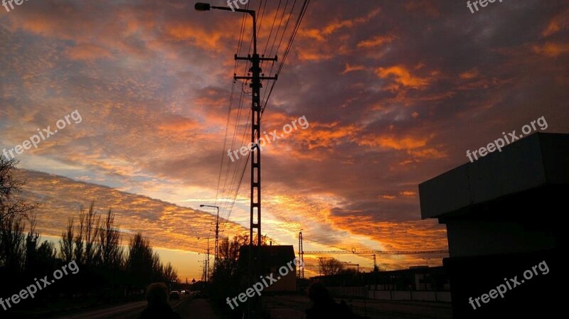 Sunset Storm Nature Sky Clouds