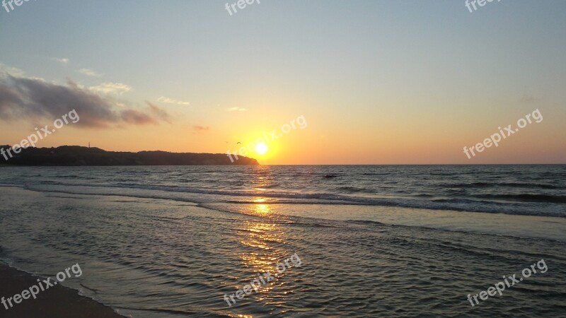 Sunrise Rügen Beach Baltic Sea Water