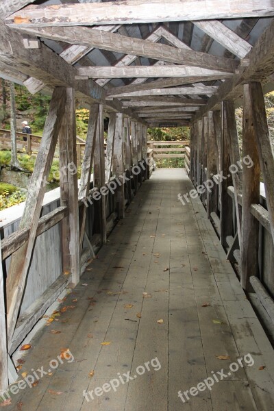 Covered Bridge New England Rural Autumn Historic