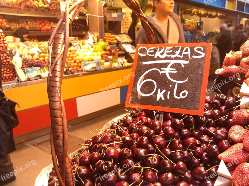 Market Malaga Cherries Fruit Cherry