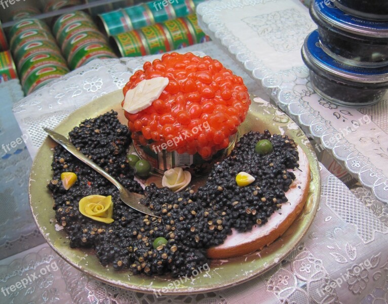 Russia Caviar Eggs Sturgeon Free Photos