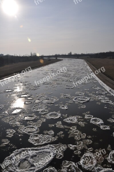 Winter River Floe Ice Free Photos