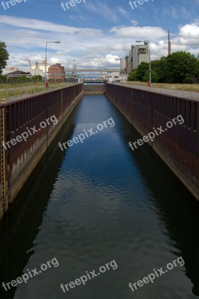 Rhine Mannheim Sluice Channel Free Photos