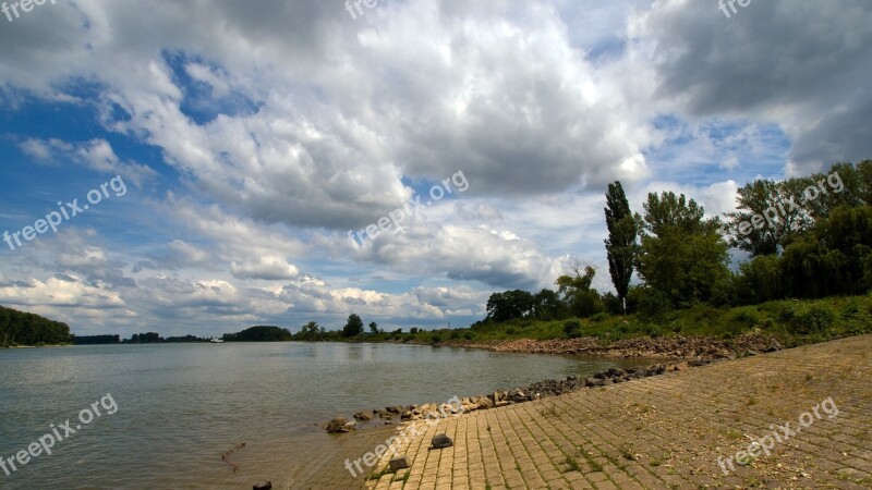 Rhine Water River Landscape Bank Free Photos