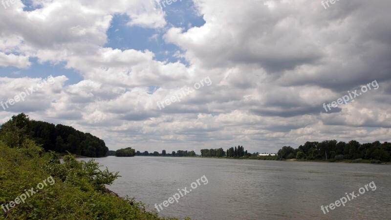 Rhine Water River Landscape Bank Free Photos