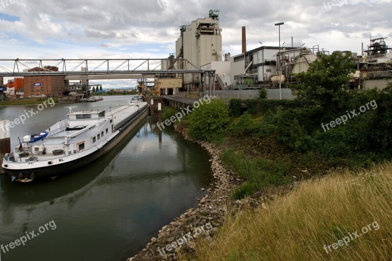 Rhine Old Rhine Industry Mannheim Ship