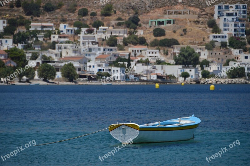 Boat Harbour Chalki Town Greece