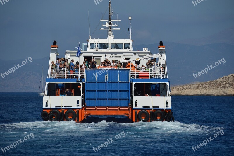 Ferry Greece Chalki Boat Sea