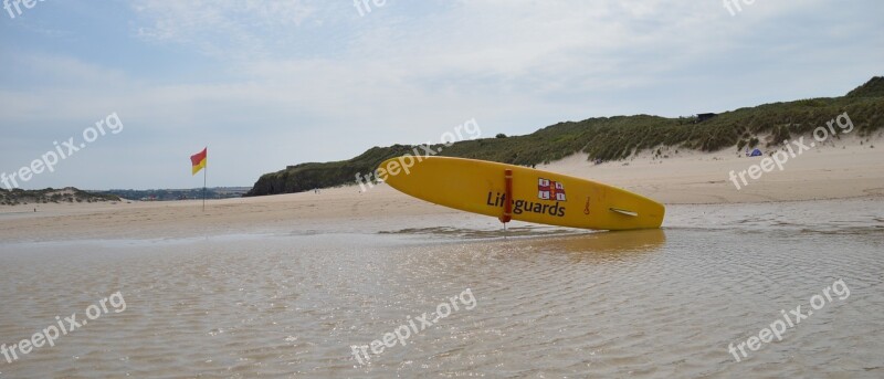 Porthkidney Beach St Ives Cornwall Surf Board Flag