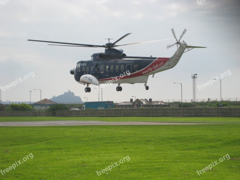 Helicopter British International Scilly Isles Cornwall Penzance