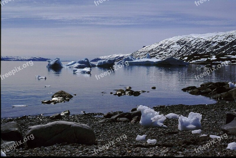 Greenland Sun Midnight Bay Iceberg